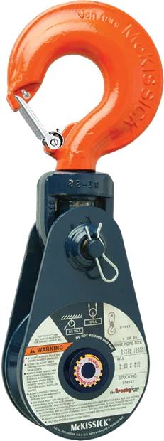 McKissick light champion snatch block, hook fitting