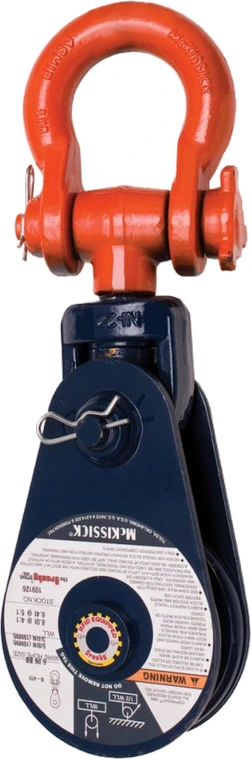 McKissick light champion snatch block, shackle fitting