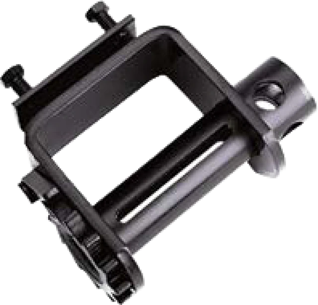 A Kinedyne portable trailer winch with two set screws for clamping to the trailer rail