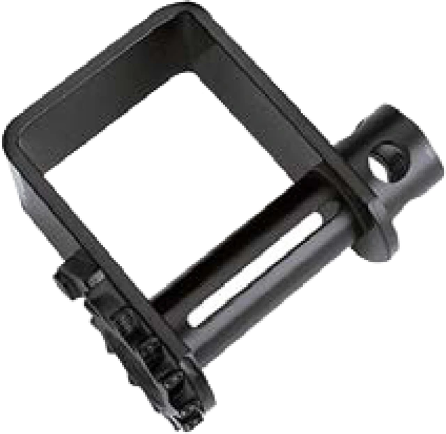 A Kinedyne storable flatbed trailer winch, the body deeper than the standard winch to take more strap
