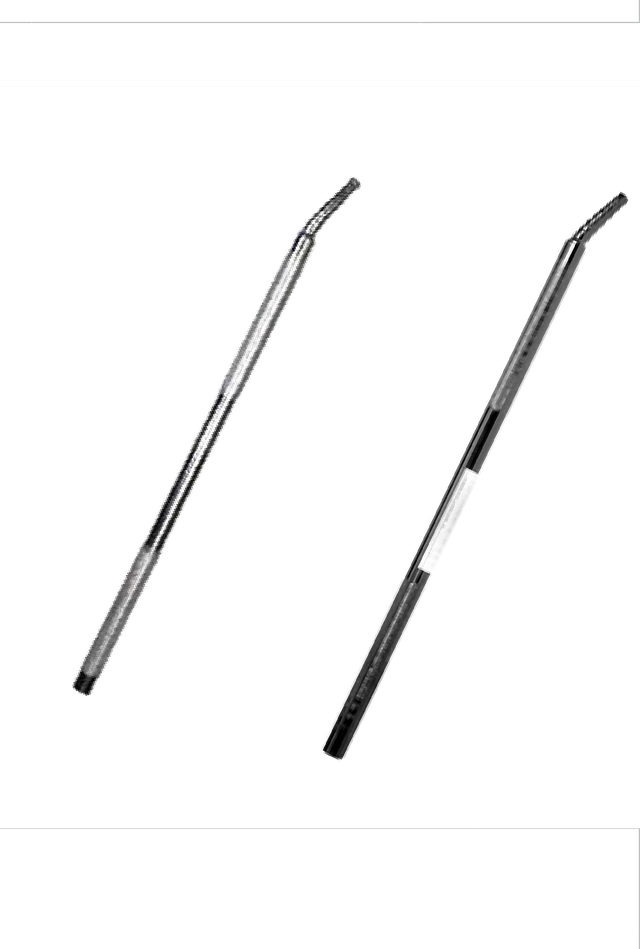 Two Kinedyne winch bars side by side, one chrome plated and one painted, each with a gripped handle end
