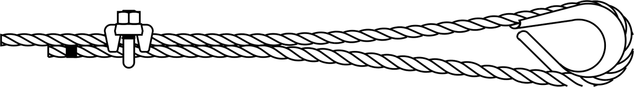 Figure 1: Crosby wire rope clip application diagram