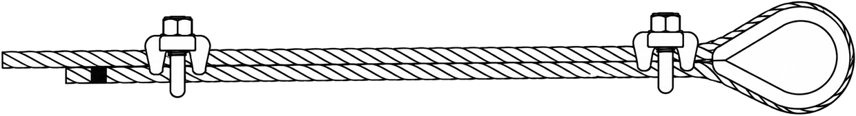 Figure 2: Crosby wire rope clip application diagram