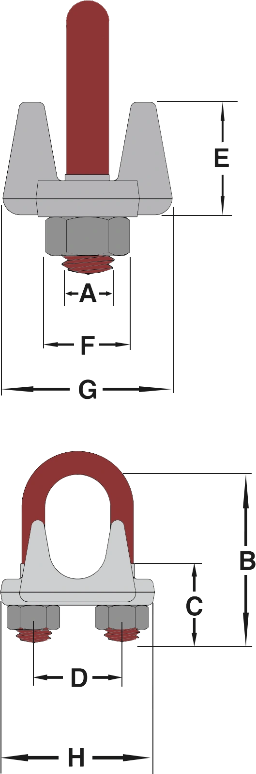 G-450 Forged Clips — dimensions