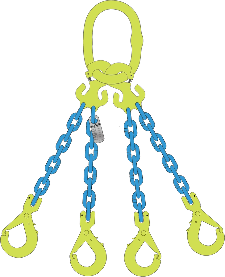 Grade 100 GrabIQ Quadruple Leg Alloy Chain Slings