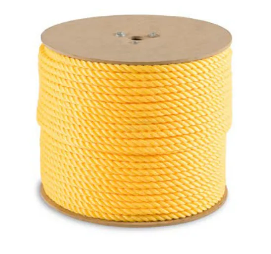 A reel of yellow polypropylene rope