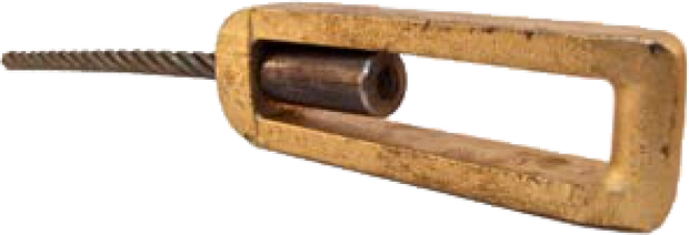 A forged alloy steel roll off hook swaged onto wire rope