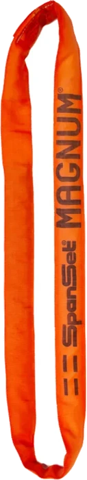 A Magnum round sling with the working load limit woven into the sleeve