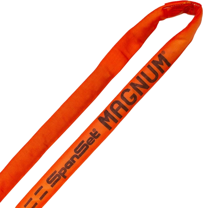 An orange SpanSet Magnum endless round sling