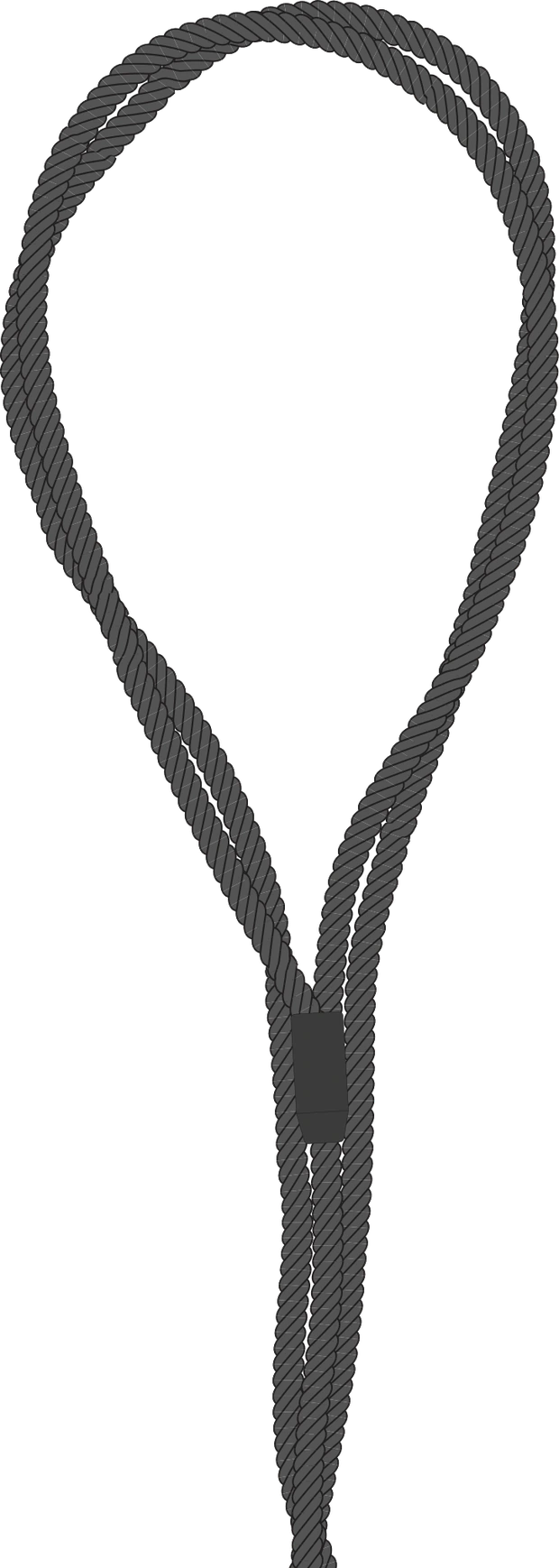 A 3 part braided wire rope sling, 3 ropes braided into one body with a formed eye at the end