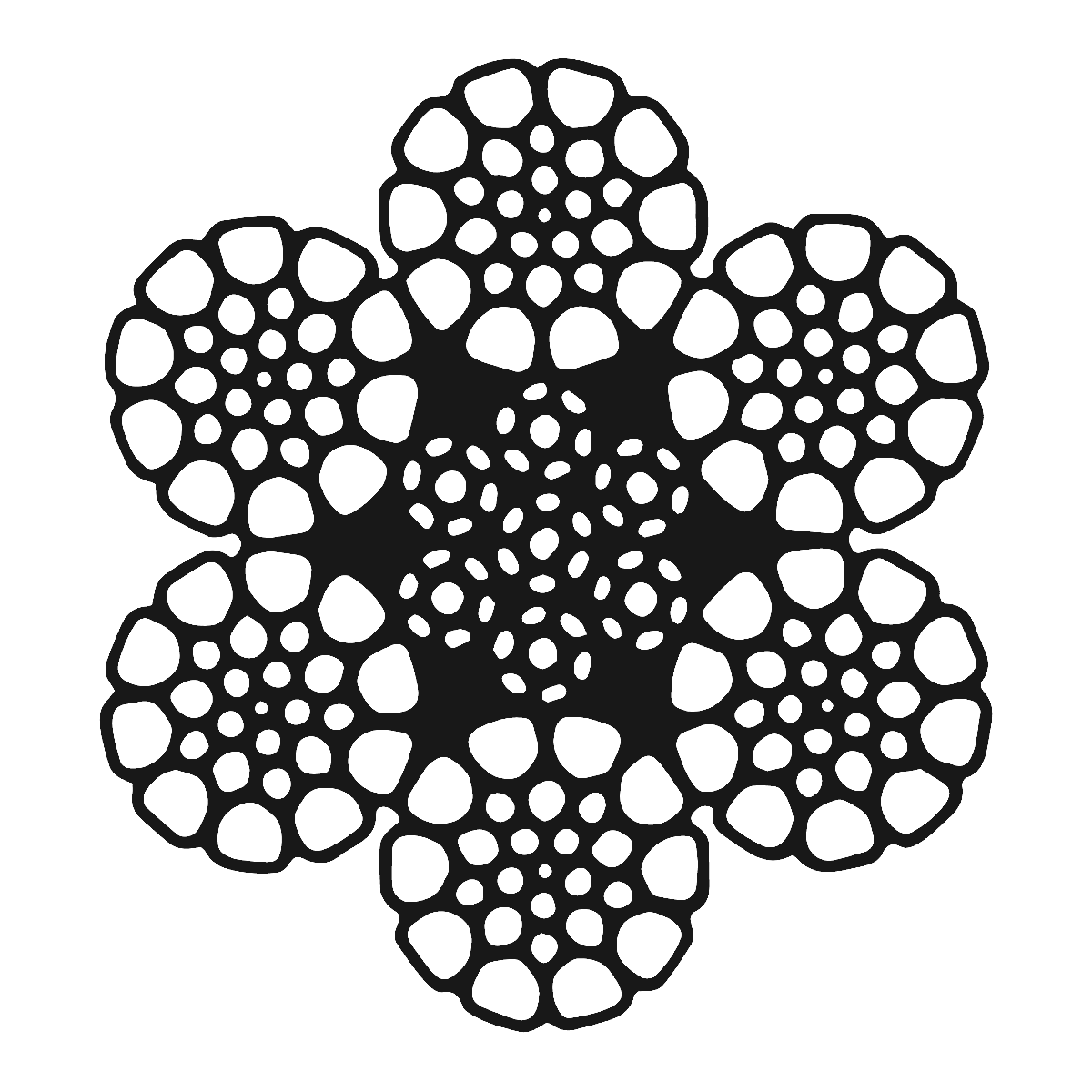 Flex-X 6 crane rope drawn in cross-section